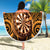 Personalised New Zealand Darts Beach Blanket Gold Dart Board Maori Pattern