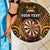 Personalised New Zealand Darts Beach Blanket Gold Dart Board Maori Pattern