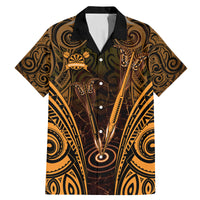 Personalised New Zealand Darts Family Matching Mermaid Dress and Hawaiian Shirt Gold Dart Board Maori Pattern