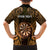 Personalised New Zealand Darts Family Matching Off The Shoulder Long Sleeve Dress and Hawaiian Shirt Gold Dart Board Maori Pattern