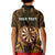 Personalised New Zealand Darts Kid Polo Shirt Gold Dart Board Maori Pattern