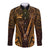 Personalised New Zealand Darts Long Sleeve Button Shirt Gold Dart Board Maori Pattern