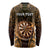 Personalised New Zealand Darts Long Sleeve Shirt Gold Dart Board Maori Pattern