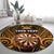 Personalised New Zealand Darts Round Carpet Gold Dart Board Maori Pattern