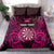 Personalised New Zealand Darts Bedding Set Pink Dart Board Maori Pattern