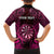 Personalised New Zealand Darts Family Matching Long Sleeve Bodycon Dress and Hawaiian Shirt Pink Dart Board Maori Pattern