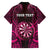 Personalised New Zealand Darts Family Matching Long Sleeve Bodycon Dress and Hawaiian Shirt Pink Dart Board Maori Pattern