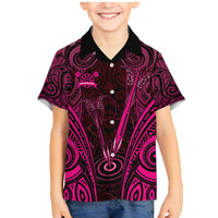 Personalised New Zealand Darts Family Matching Mermaid Dress and Hawaiian Shirt Pink Dart Board Maori Pattern