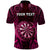 Personalised New Zealand Darts Polo Shirt Pink Dart Board Maori Pattern