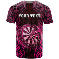Personalised New Zealand Darts T Shirt Pink Dart Board Maori Pattern