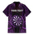 Personalised New Zealand Darts Family Matching Mermaid Dress and Hawaiian Shirt Purple Dart Board Maori Pattern