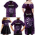 Personalised New Zealand Darts Family Matching Off Shoulder Maxi Dress and Hawaiian Shirt Purple Dart Board Maori Pattern