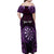 Personalised New Zealand Darts Family Matching Off Shoulder Maxi Dress and Hawaiian Shirt Purple Dart Board Maori Pattern