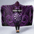 Personalised New Zealand Darts Hooded Blanket Purple Dart Board Maori Pattern