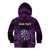 Personalised New Zealand Darts Kid Hoodie Purple Dart Board Maori Pattern