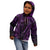 Personalised New Zealand Darts Kid Hoodie Purple Dart Board Maori Pattern