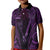 Personalised New Zealand Darts Kid Polo Shirt Purple Dart Board Maori Pattern