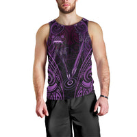 Personalised New Zealand Darts Men Tank Top Purple Dart Board Maori Pattern