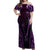 Personalised New Zealand Darts Off Shoulder Maxi Dress Purple Dart Board Maori Pattern