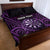 Personalised New Zealand Darts Quilt Bed Set Purple Dart Board Maori Pattern