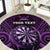 Personalised New Zealand Darts Round Carpet Purple Dart Board Maori Pattern