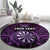 Personalised New Zealand Darts Round Carpet Purple Dart Board Maori Pattern