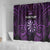 Personalised New Zealand Darts Shower Curtain Purple Dart Board Maori Pattern