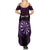 Personalised New Zealand Darts Summer Maxi Dress Purple Dart Board Maori Pattern