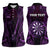 Personalised New Zealand Darts Women Sleeveless Polo Shirt Purple Dart Board Maori Pattern