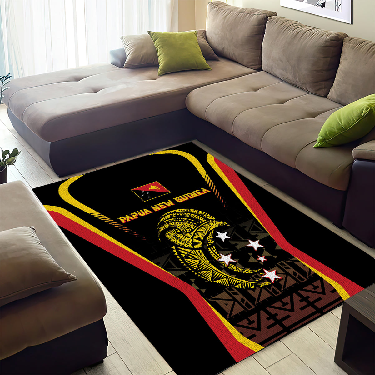 Papua New Guinea Cricket Area Rug 2024 World Cup