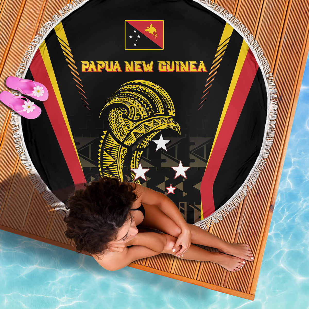 Papua New Guinea Cricket Beach Blanket 2024 World Cup LT05 - Polynesian Pride
