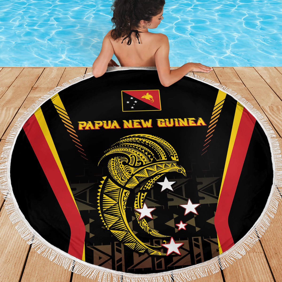 Papua New Guinea Cricket Beach Blanket 2024 World Cup LT05 - Polynesian Pride