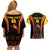 Custom Papua New Guinea Cricket Couples Matching Off Shoulder Short Dress and Hawaiian Shirt 2024 World Cup