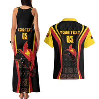 Custom Papua New Guinea Cricket Couples Matching Tank Maxi Dress and Hawaiian Shirt 2024 World Cup