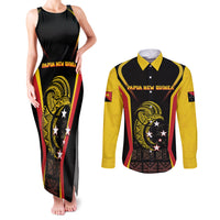 Custom Papua New Guinea Cricket Couples Matching Tank Maxi Dress and Long Sleeve Button Shirt 2024 World Cup