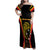 Custom Papua New Guinea Cricket Family Matching Off Shoulder Maxi Dress and Hawaiian Shirt 2024 World Cup