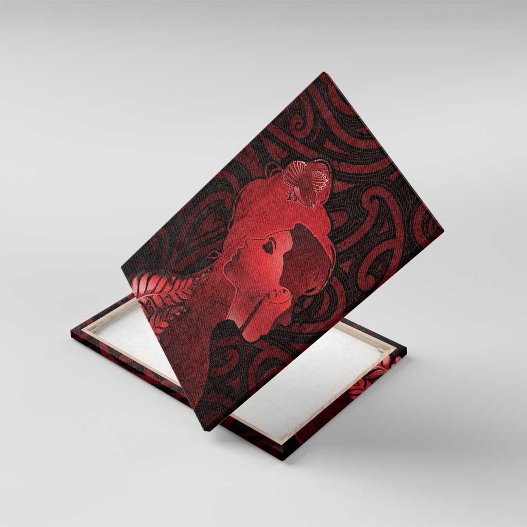 Aotearoa Mana Wahine Canvas Wall Art The Spiritual Power Of Women LT05 With Frame Red - Polynesian Pride