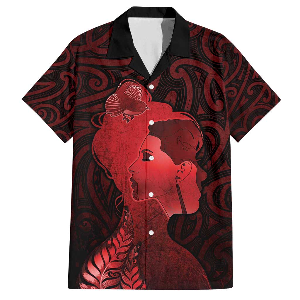 Aotearoa Mana Wahine Family Matching Tank Maxi Dress and Hawaiian Shirt The Spiritual Power Of Women LT05 Dad's Shirt - Short Sleeve Red - Polynesian Pride