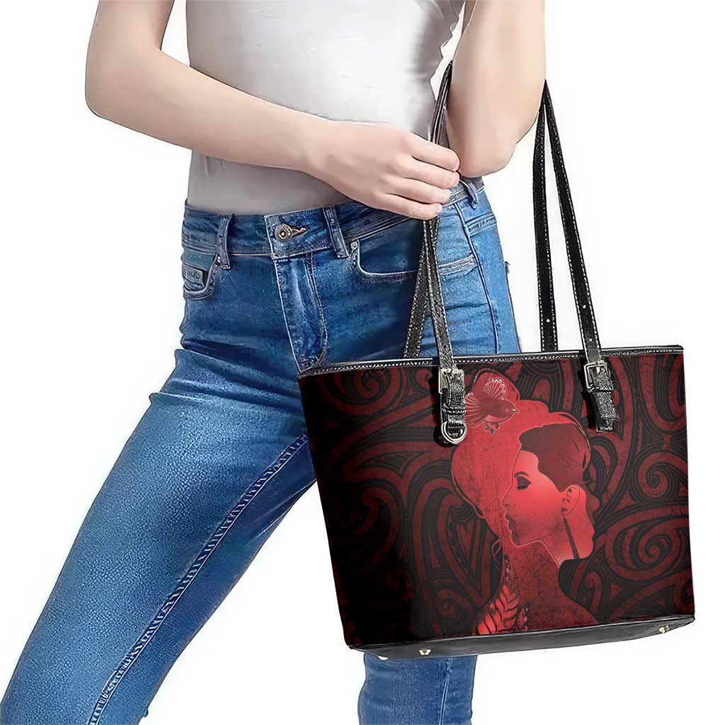 Aotearoa Mana Wahine Leather Tote Bag The Spiritual Power Of Women LT05 - Polynesian Pride
