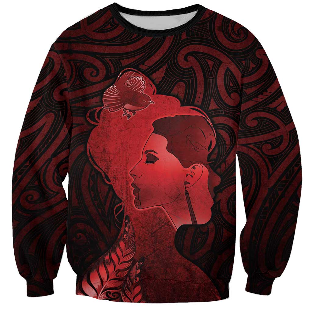 Aotearoa Mana Wahine Sweatshirt The Spiritual Power Of Women LT05 Unisex Red - Polynesian Pride