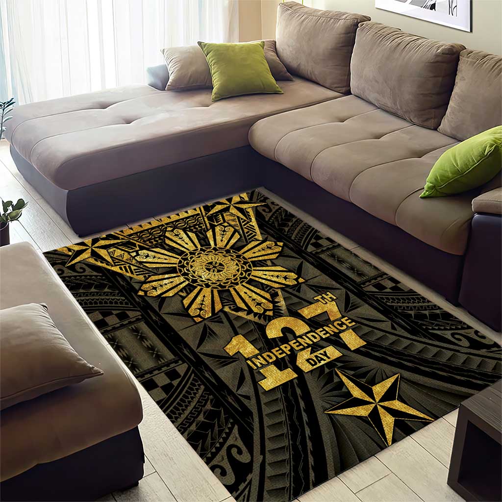 Philippines Independence Day Area Rug Filipinos Sun Star Tribal