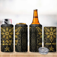 Personalised Philippines Independence Day 4 in 1 Can Cooler Tumbler Filipinos Sun Star Tribal LT05 - Polynesian Pride