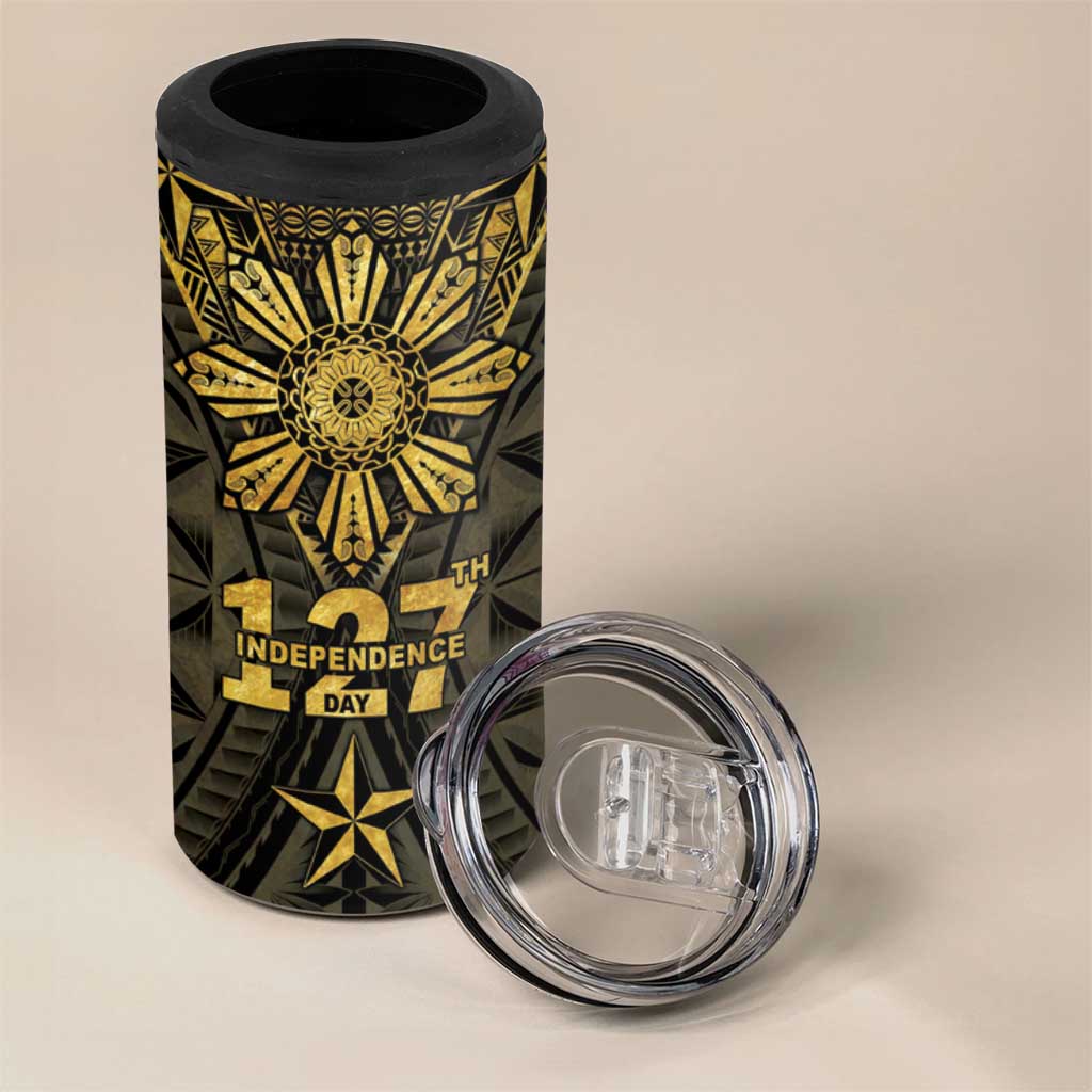 Personalised Philippines Independence Day 4 in 1 Can Cooler Tumbler Filipinos Sun Star Tribal LT05 - Polynesian Pride