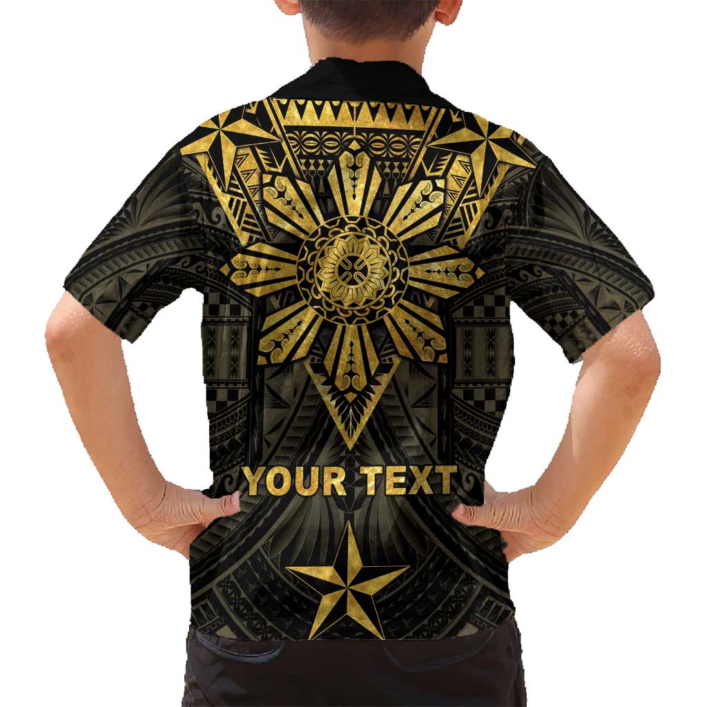 Personalised Philippines Independence Day Family Matching Long Sleeve Bodycon Dress and Hawaiian Shirt Filipinos Sun Star Tribal