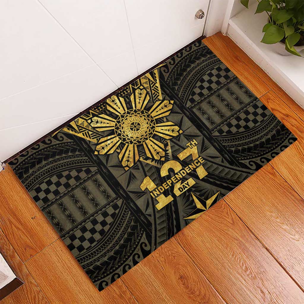 Philippines Independence Day Rubber Doormat Filipinos Sun Star Tribal