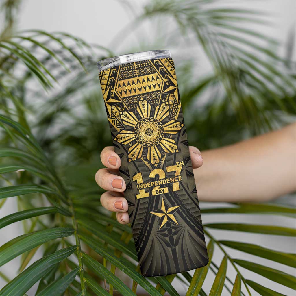 Personalised Philippines Independence Day Skinny Tumbler Filipinos Sun Star Tribal LT05 - Polynesian Pride
