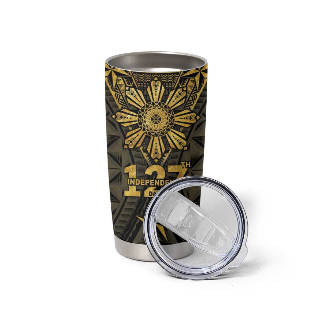 Personalised Philippines Independence Day Tumbler Cup Filipinos Sun Star Tribal