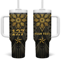 Personalised Philippines Independence Day Tumbler With Handle Filipinos Sun Star Tribal LT05 One Size: 40 oz Gold - Polynesian Pride