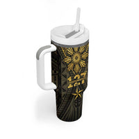 Personalised Philippines Independence Day Tumbler With Handle Filipinos Sun Star Tribal LT05 - Polynesian Pride