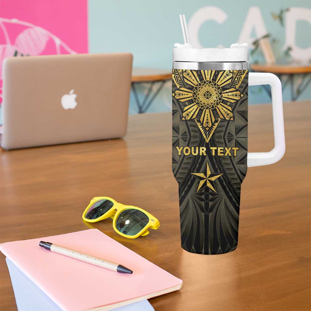 Personalised Philippines Independence Day Tumbler With Handle Filipinos Sun Star Tribal LT05 - Polynesian Pride